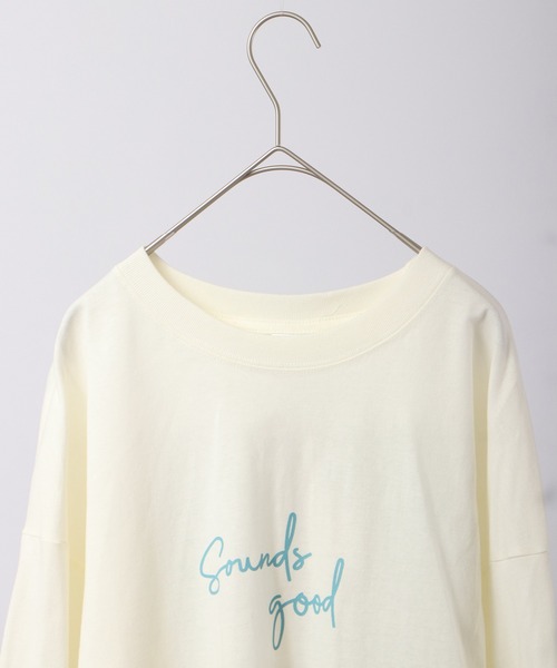 spiritoso(スピリトーゾ)の「spiritoso ニュアンスカップル ロンT 長袖(Tシャツ/カットソー・レディース・ネイビー/オフホワイト/杢グレー・F)」の6枚目の写真