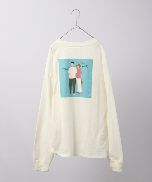 spiritoso(スピリトーゾ)の「spiritoso ニュアンスカップル ロンT 長袖(Tシャツ/カットソー・レディース・ネイビー/オフホワイト/杢グレー・F)」の5枚目の写真