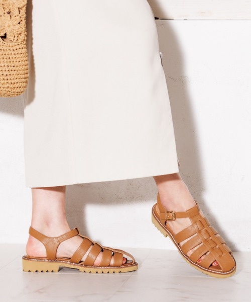 ☆美品☆【ヒミコ】 グルカサンダル (25.5) レザ大きいサイズ　ブラック HIMIKO サンダル 「Made in Japan」「撥水」トラックソール