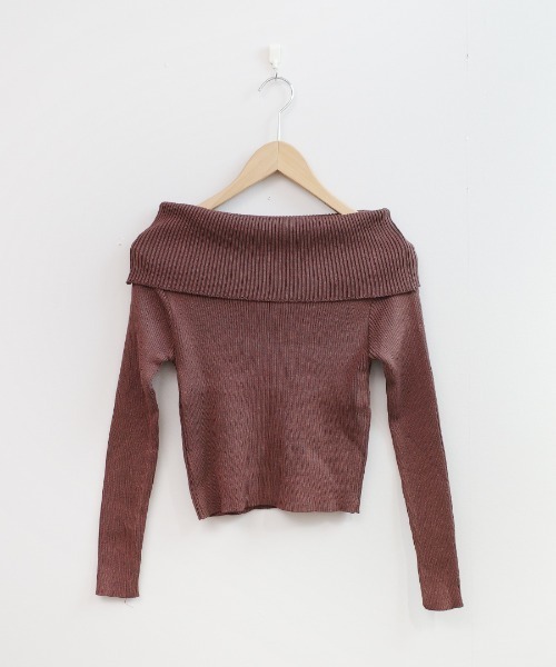 shopnikoniko(ショップニコニコ)の「オフショルダー リブニットトップス(ニット/セーター・レディース・ホワイト/ブラウン/ベージュ/ブラック・フリー)」の19枚目の写真