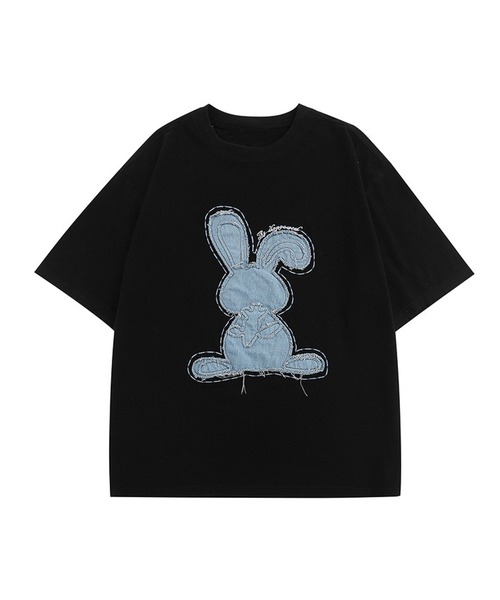 HOOK（フック）の「【HOOK】アメカジパッチワーク半袖ビッグTEE（Tシャツ/カットソー・メンズ・インディゴブルー/ブラック系その他2/ブラック系その他/ホワイト系その他/ライトグレー/ライトブルー/ブラック/ホワイト・M/L/XL）」の4枚目の写真