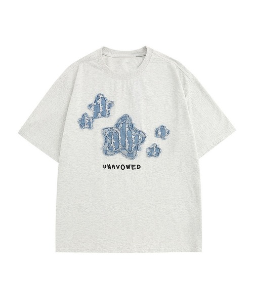 HOOK（フック）の「【HOOK】アメカジパッチワーク半袖ビッグTEE（Tシャツ/カットソー・メンズ・インディゴブルー/ブラック系その他2/ブラック系その他/ホワイト系その他/ライトグレー/ライトブルー/ブラック/ホワイト・M/L/XL）」の6枚目の写真