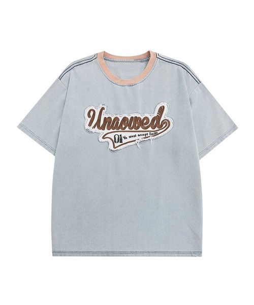 HOOK（フック）の「【HOOK】アメカジパッチワーク半袖ビッグTEE（Tシャツ/カットソー・メンズ・インディゴブルー/ブラック系その他2/ブラック系その他/ホワイト系その他/ライトグレー/ライトブルー/ブラック/ホワイト・M/L/XL）」の7枚目の写真