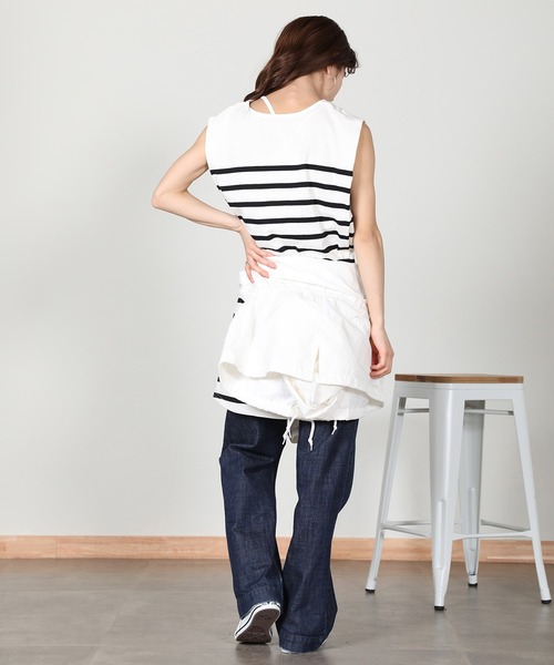 aity(アイティ)の「ノースリーブボーダーカットソー(Tシャツ/カットソー・レディース・ベージュ/ラベンダー/オフホワイト/ブラック・M)」の9枚目の写真