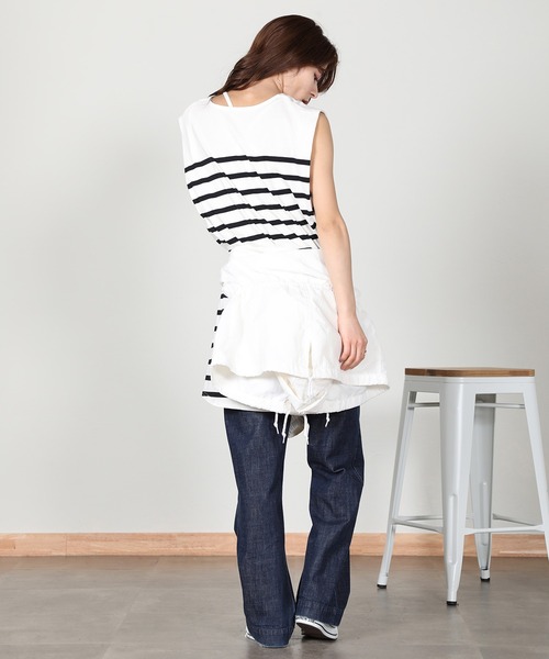 aity(アイティ)の「ノースリーブボーダーカットソー(Tシャツ/カットソー・レディース・ベージュ/ラベンダー/オフホワイト/ブラック・M)」の10枚目の写真