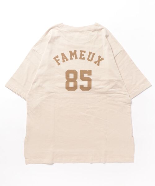 Lugnoncure（ルノンキュール）の「ナンバリングビッグTシャツ（Tシャツ/カットソー・レディース・オフホワイト/ベージュ/チャコール・ﾌﾘ-）」の4枚目の写真