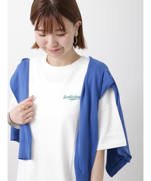 Lugnoncure（ルノンキュール）の「ナンバリングビッグTシャツ（Tシャツ/カットソー・レディース・オフホワイト/ベージュ/チャコール・ﾌﾘ-）」の2枚目の写真