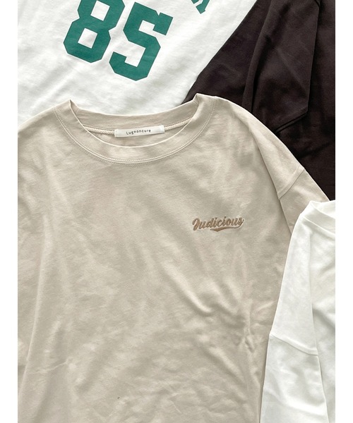 Lugnoncure（ルノンキュール）の「ナンバリングビッグTシャツ（Tシャツ/カットソー・レディース・オフホワイト/ベージュ/チャコール・ﾌﾘ-）」の10枚目の写真