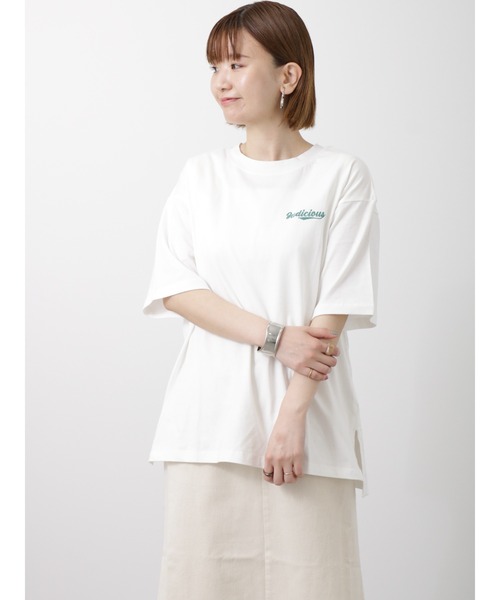 Lugnoncure（ルノンキュール）の「ナンバリングビッグTシャツ（Tシャツ/カットソー・レディース・オフホワイト/ベージュ/チャコール・ﾌﾘ-）」の6枚目の写真