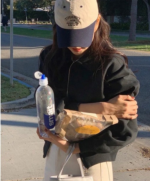 LYEON(リヨン)の「ジップアップスウェットブルゾン(Tシャツ/カットソー・レディース・グレー/ブラック/ブルー/ホワイト・FREE)」の7枚目の写真