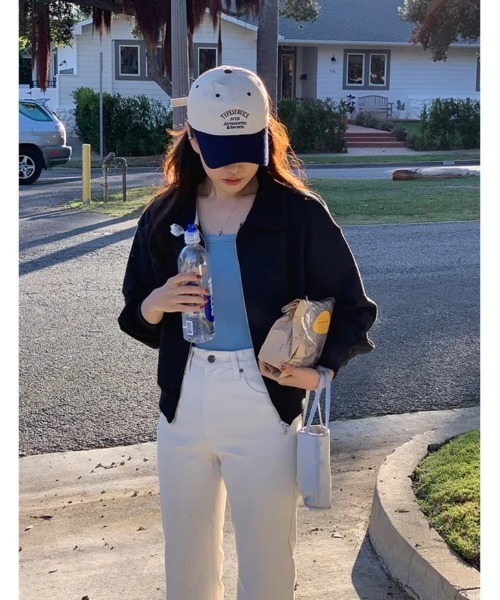 LYEON(リヨン)の「ジップアップスウェットブルゾン(Tシャツ/カットソー・レディース・グレー/ブラック/ブルー/ホワイト・FREE)」の15枚目の写真