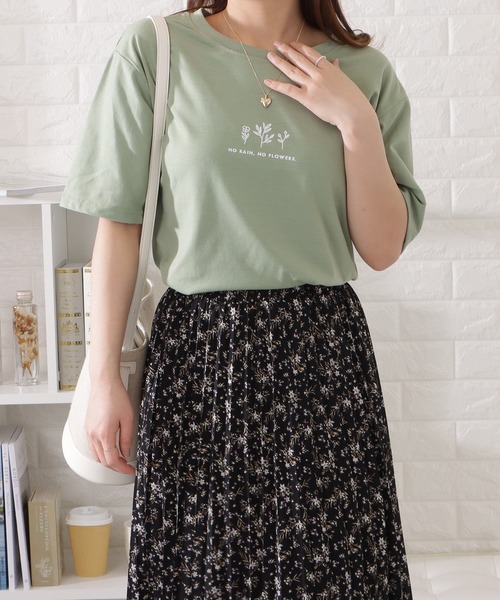 Lace Ladies（レースレディース）の「ワンポイントゆるカラーTシャツ（Tシャツ/カットソー・レディース・ブラック/ベージュ/ピンク/ホワイト/アイボリー/ブルー/ミント/ネイビー・L/XL/M/S）」の11枚目の写真