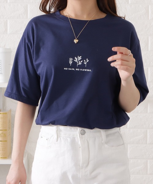 Lace Ladies（レースレディース）の「ワンポイントゆるカラーTシャツ（Tシャツ/カットソー・レディース・ブラック/ベージュ/ピンク/ホワイト/アイボリー/ブルー/ミント/ネイビー・L/XL/M/S）」の16枚目の写真