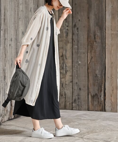 【フランシュリッペ】ひだまりコート(七分袖) フランシュリッペ ひだまりコート うさぎ シロツメクサ ベージュ