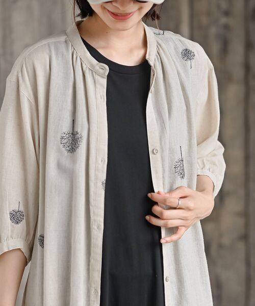 綿麻刺繍7分袖ワンピース（ワンピース）｜rps（アールピーエス