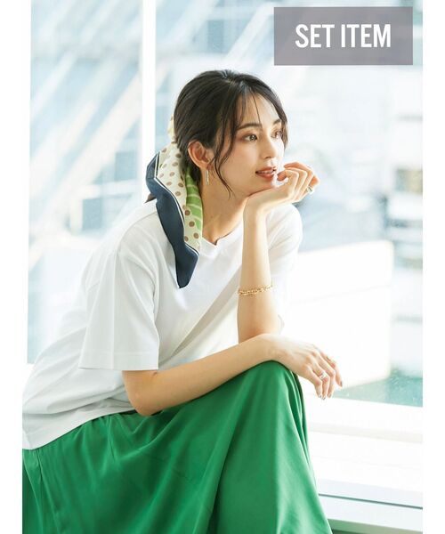 AMERICAN HOLIC(アメリカンホリック)の「SET スカーフ+カットプルオーバー(Tシャツ/カットソー・レディース・オフホワイト/チャコールグレー/アイボリー・M/L)」の7枚目の写真