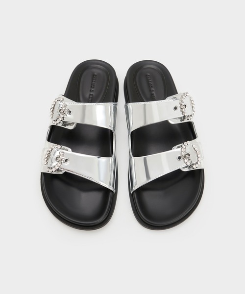 CHARLES&KEITH◆ジェムエンベリッシュド バックルサンダル CHARLES & KEITH(チャールズ & キース)の「ジェムエンベ