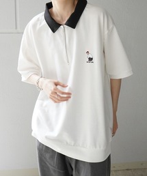 Red Cap Girl（レッドキャプガール）の「【RED CAP GIRL】ワンポイント刺繍 ハーフジップ ビッグシルエット半袖Tシャツ カットソー 25SS（Tシャツ/カットソー・メンズ）」