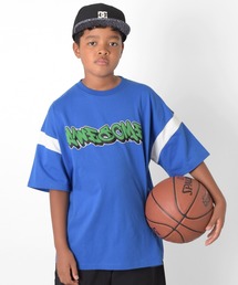 GLAZOS | USAコットン・袖ライン発泡プリントビッグ半袖Tシャツ(Tシャツ/カットソー)