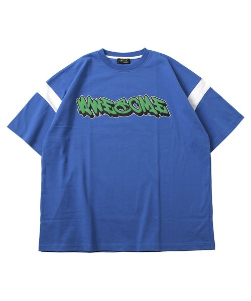 GLAZOS（グラソス）の「USAコットン・袖ライン発泡プリントビッグ半袖Tシャツ（Tシャツ/カットソー・キッズ・ブラック/ブルー・140cm/150cm/160cm/170cm）」の11枚目の写真