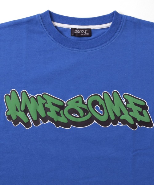 GLAZOS（グラソス）の「USAコットン・袖ライン発泡プリントビッグ半袖Tシャツ（Tシャツ/カットソー・キッズ・ブラック/ブルー・140cm/150cm/160cm/170cm）」の9枚目の写真