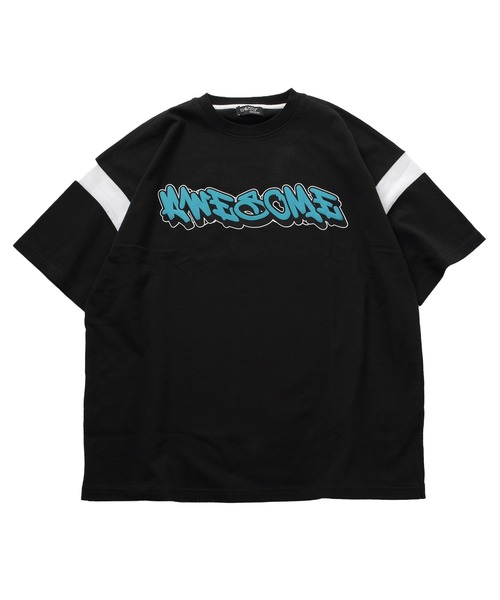 GLAZOS（グラソス）の「USAコットン・袖ライン発泡プリントビッグ半袖Tシャツ（Tシャツ/カットソー・キッズ・ブラック/ブルー・140cm/150cm/160cm/170cm）」の8枚目の写真