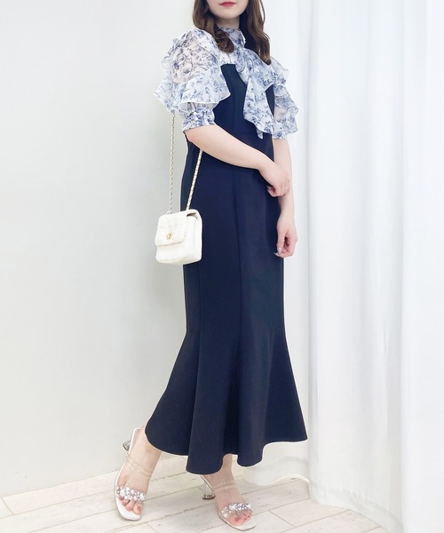 INGNI(イング)の「2WAYシアー花柄ドッキング/ワンピース(ワンピース・レディース・ホワイト×ネイビー/ホワイト×ブラック・M)」の15枚目の写真