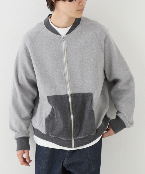 saby（サバイ）の「【saby / サバイ】 TWO TONE ZIP WAFFLE（ブルゾン・メンズ・ネイビー/チャコールグレー・2/3）」の7枚目の写真
