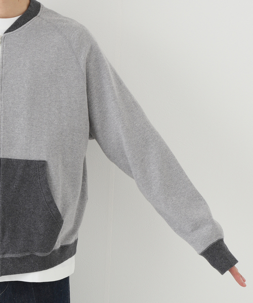 saby（サバイ）の「【saby / サバイ】 TWO TONE ZIP WAFFLE（ブルゾン・メンズ・ネイビー/チャコールグレー・2/3）」の8枚目の写真