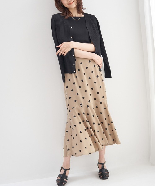 ROPE' PICNIC(ロペピクニック)の「スクエアネックリブニットプルオーバー/UVカット・洗える(ニット/セーター・レディース・ブラック/キナリ/ホワイト系その他5/ブルー/ピンク系その他2・38)」の7枚目の写真