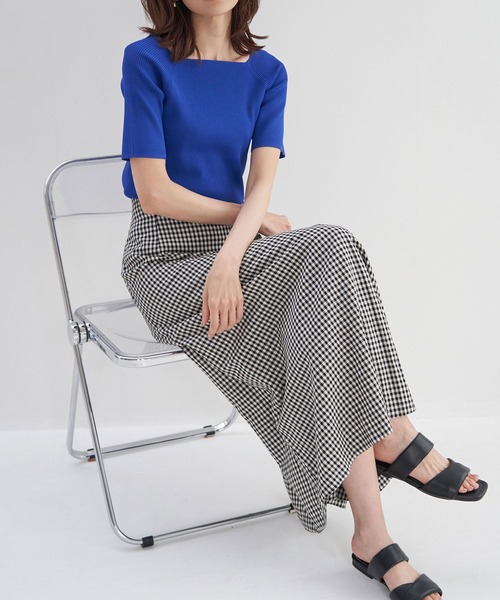 ROPE' PICNIC(ロペピクニック)の「スクエアネックリブニットプルオーバー/UVカット・洗える(ニット/セーター・レディース・ブラック/キナリ/ホワイト系その他5/ブルー/ピンク系その他2・38)」の20枚目の写真