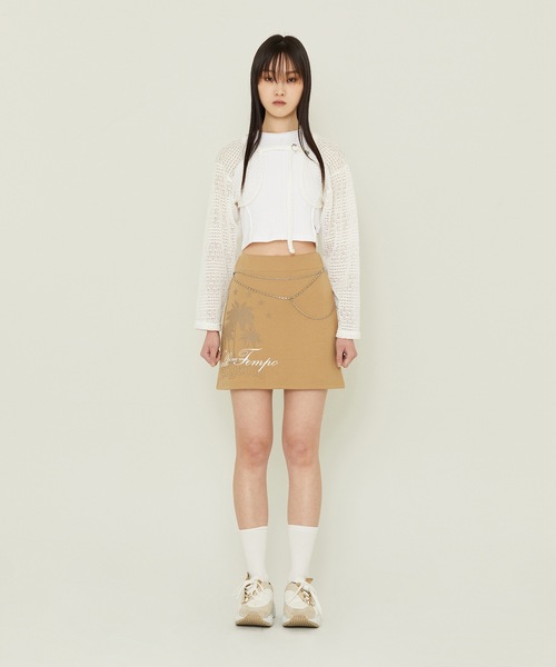 TARGETTO(ターゲット)の「【TARGETTO 】パームツリー ミニ スカート / PALM TREE MINI SKIRT(スカート・レディース・ブラック/ベージュ・1/2)」の13枚目の写真