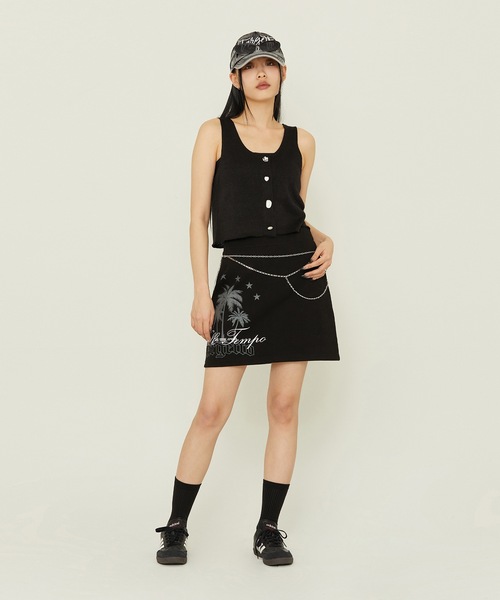 TARGETTO(ターゲット)の「【TARGETTO 】パームツリー ミニ スカート / PALM TREE MINI SKIRT(スカート・レディース・ブラック/ベージュ・1/2)」の18枚目の写真