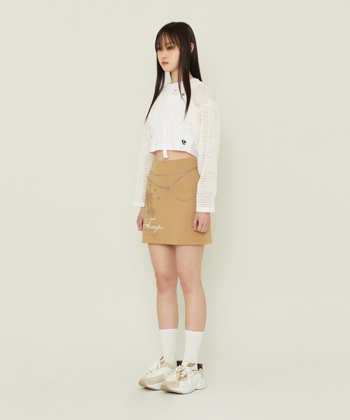TARGETTO(ターゲット)の「【TARGETTO 】パームツリー ミニ スカート / PALM TREE MINI SKIRT(スカート・レディース・ブラック/ベージュ・1/2)」の21枚目の写真