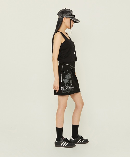 TARGETTO(ターゲット)の「【TARGETTO 】パームツリー ミニ スカート / PALM TREE MINI SKIRT(スカート・レディース・ブラック/ベージュ・1/2)」の5枚目の写真