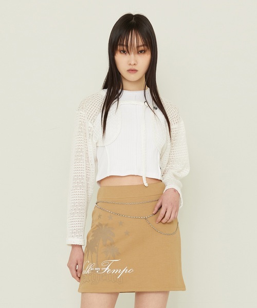 TARGETTO(ターゲット)の「【TARGETTO 】パームツリー ミニ スカート / PALM TREE MINI SKIRT(スカート・レディース・ブラック/ベージュ・1/2)」の11枚目の写真