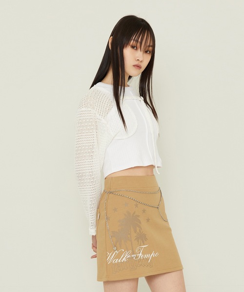 TARGETTO(ターゲット)の「【TARGETTO 】パームツリー ミニ スカート / PALM TREE MINI SKIRT(スカート・レディース・ブラック/ベージュ・1/2)」の16枚目の写真