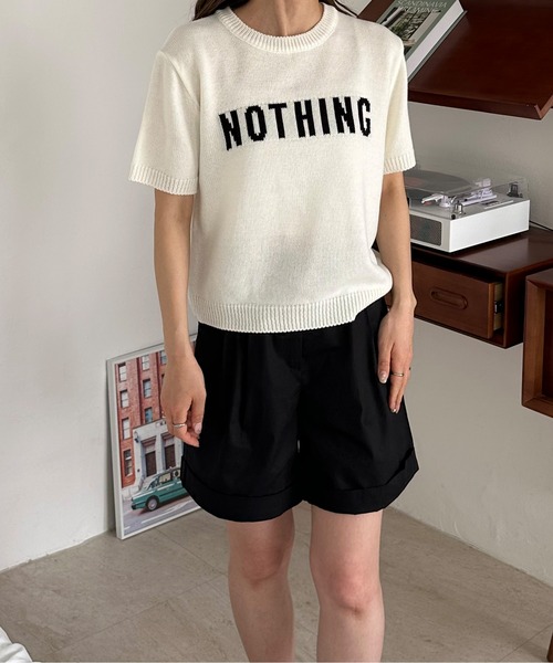 LE MORE(リモア)の「ハーフスリーブロゴニット(ニット/セーター・レディース・ホワイト/ピンク/ネイビー/ブラック・FREE)」の22枚目の写真