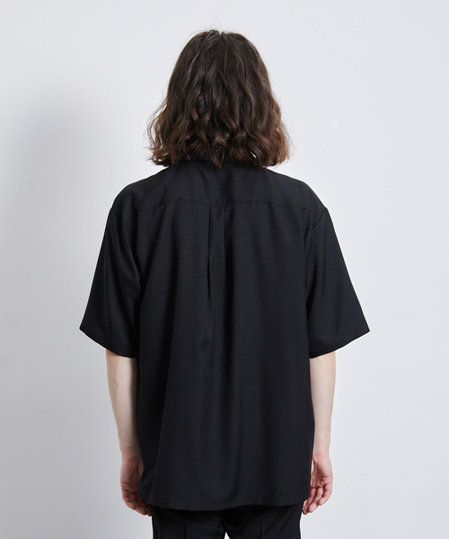 JUNRED（ジュンレッド）の「セットアップ対応 / ドレープカチオンオープンカラーシャツ（シャツ/ブラウス・メンズ・カーキ/ベージュ/ブラック・M/L/LL）」の5枚目の写真