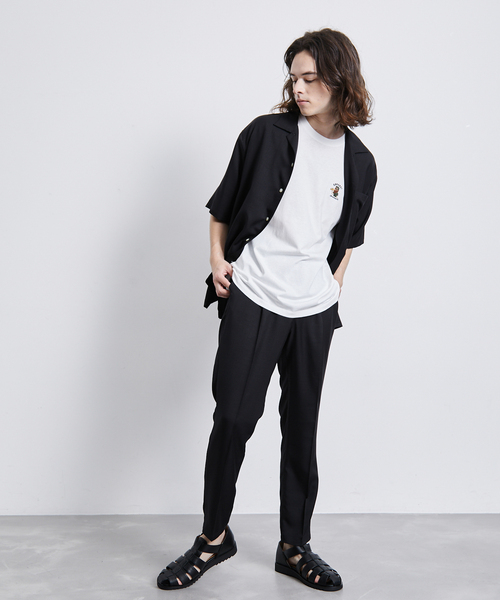 JUNRED（ジュンレッド）の「セットアップ対応 / ドレープカチオンオープンカラーシャツ（シャツ/ブラウス・メンズ・カーキ/ベージュ/ブラック・M/L/LL）」の17枚目の写真