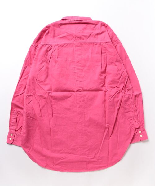 GEVS.（ジェイヴィス）の「＜大きいサイズ＞ 綿100％製品染カラーチュニックシャツ GEVS.（シャツ/ブラウス・レディース・パープル/ピンク・L/LL/3L/4L/5L）」の4枚目の写真