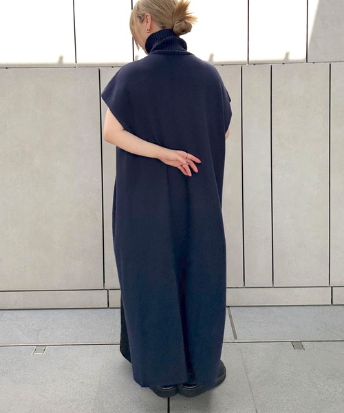 マディソンブルー タートル ニットワンピース スリット ロング ウール