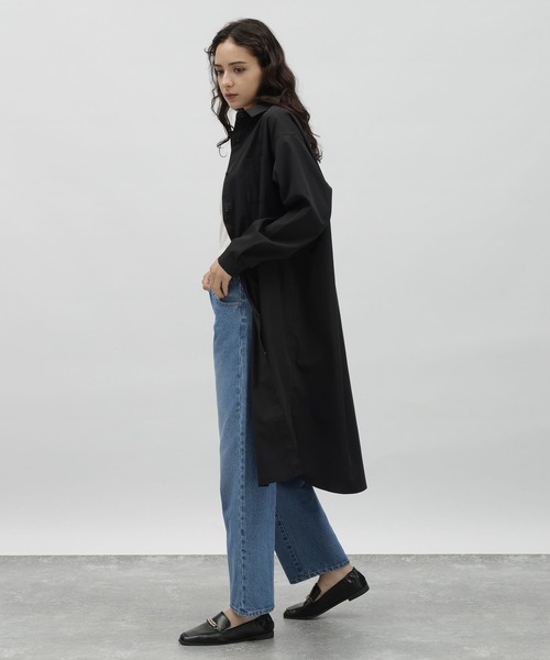 LAKOLE（ラコレ）の「マエビラキシャツワンピース / 972311（シャツワンピース・レディース・ブラック/オフホワイト/グレイッシュベージュ・SMALL/MEDIUM）」の6枚目の写真