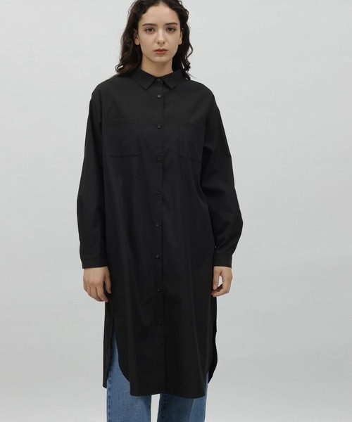 LAKOLE（ラコレ）の「マエビラキシャツワンピース / 972311（シャツワンピース・レディース・ブラック/オフホワイト/グレイッシュベージュ・SMALL/MEDIUM）」の8枚目の写真