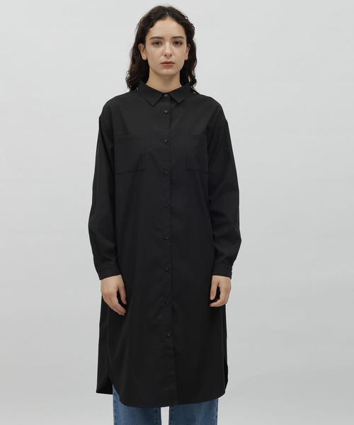 LAKOLE（ラコレ）の「マエビラキシャツワンピース / 972311（シャツワンピース・レディース・ブラック/オフホワイト/グレイッシュベージュ・SMALL/MEDIUM）」の15枚目の写真