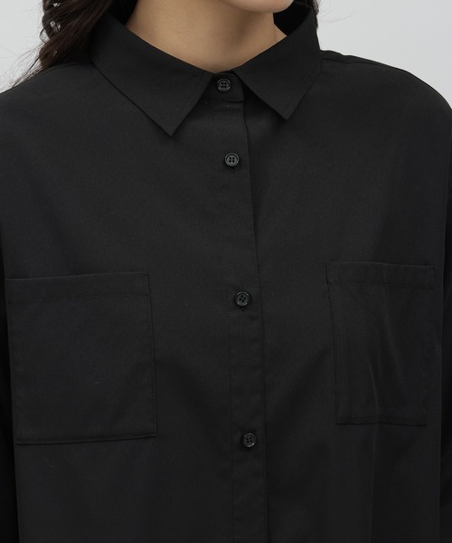 LAKOLE（ラコレ）の「マエビラキシャツワンピース / 972311（シャツワンピース・レディース・ブラック/オフホワイト/グレイッシュベージュ・SMALL/MEDIUM）」の18枚目の写真