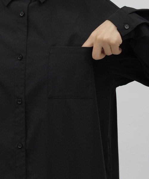 LAKOLE（ラコレ）の「マエビラキシャツワンピース / 972311（シャツワンピース・レディース・ブラック/オフホワイト/グレイッシュベージュ・SMALL/MEDIUM）」の19枚目の写真