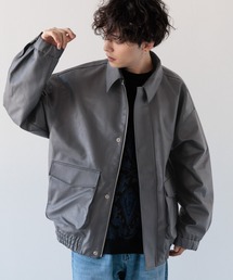 SYNTHETIC LEATHER TRACK JACKET/シンセティックレザー/トラックジャケット