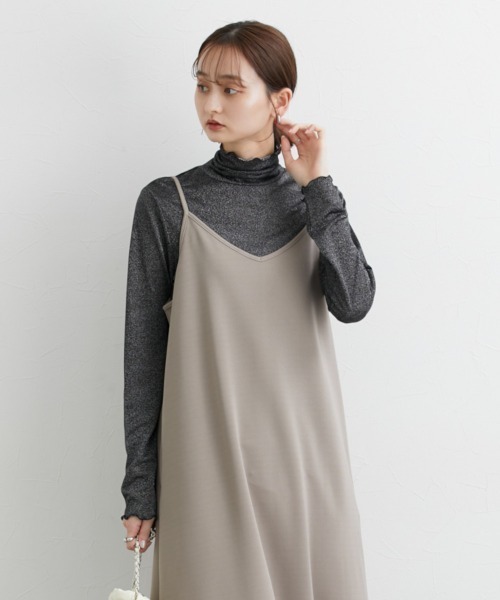 nissen（ニッセン）の「２点セット（シアートップス+キャミワンピース）（ワンピース・レディース・ブラック/ネイビー/モカ/ブラック系/ベージュ系・LL/M/S/L）」の8枚目の写真