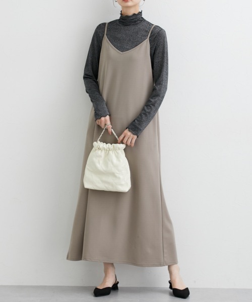 nissen（ニッセン）の「２点セット（シアートップス+キャミワンピース）（ワンピース・レディース・ブラック/ネイビー/モカ/ブラック系/ベージュ系・LL/M/S/L）」の9枚目の写真